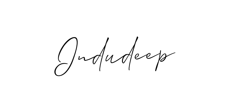 if you are searching for the best signature style for your name Indudeep. so please give up your signature search. here we have designed multiple signature styles  using Allison_Script. Indudeep signature style 2 images and pictures png