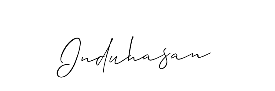 Create a beautiful signature design for name Induhasan. With this signature (Allison_Script) fonts, you can make a handwritten signature for free. Induhasan signature style 2 images and pictures png