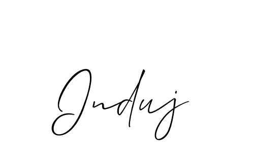 How to make Induj signature? Allison_Script is a professional autograph style. Create handwritten signature for Induj name. Induj signature style 2 images and pictures png