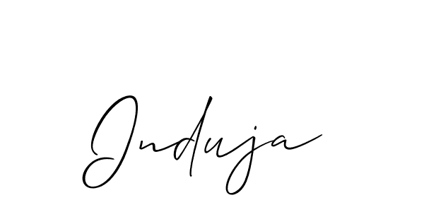 Create a beautiful signature design for name Induja. With this signature (Allison_Script) fonts, you can make a handwritten signature for free. Induja signature style 2 images and pictures png