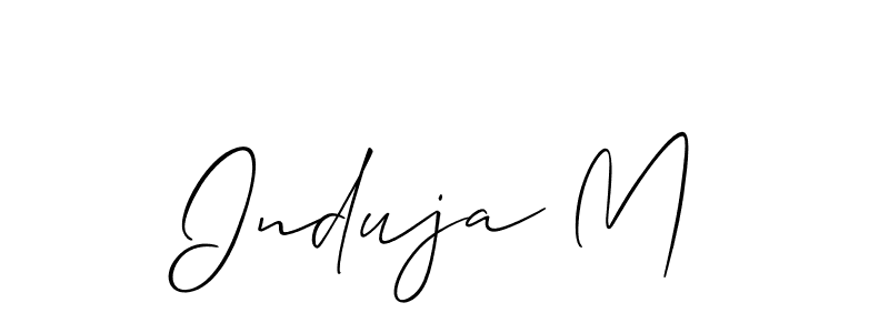 Also we have Induja M name is the best signature style. Create professional handwritten signature collection using Allison_Script autograph style. Induja M signature style 2 images and pictures png