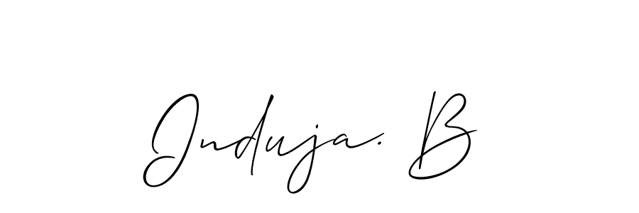 Induja. B stylish signature style. Best Handwritten Sign (Allison_Script) for my name. Handwritten Signature Collection Ideas for my name Induja. B. Induja. B signature style 2 images and pictures png