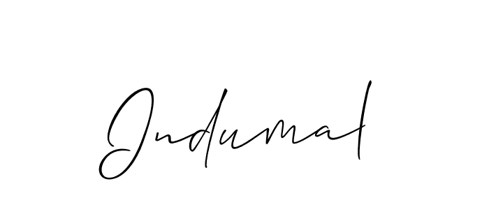 How to make Indumal signature? Allison_Script is a professional autograph style. Create handwritten signature for Indumal name. Indumal signature style 2 images and pictures png