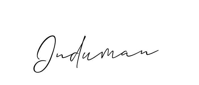 Also we have Induman name is the best signature style. Create professional handwritten signature collection using Allison_Script autograph style. Induman signature style 2 images and pictures png