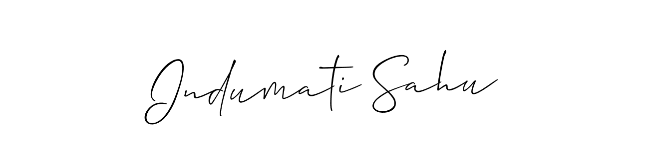 Make a short Indumati Sahu signature style. Manage your documents anywhere anytime using Allison_Script. Create and add eSignatures, submit forms, share and send files easily. Indumati Sahu signature style 2 images and pictures png