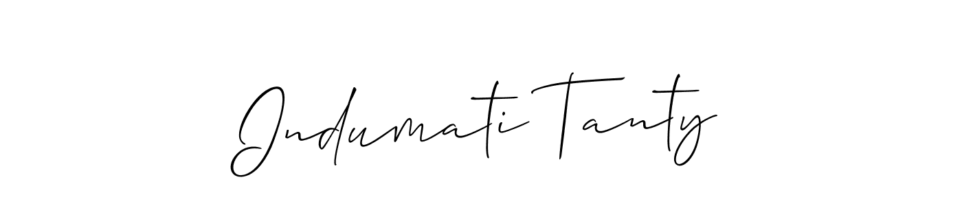 How to make Indumati Tanty signature? Allison_Script is a professional autograph style. Create handwritten signature for Indumati Tanty name. Indumati Tanty signature style 2 images and pictures png