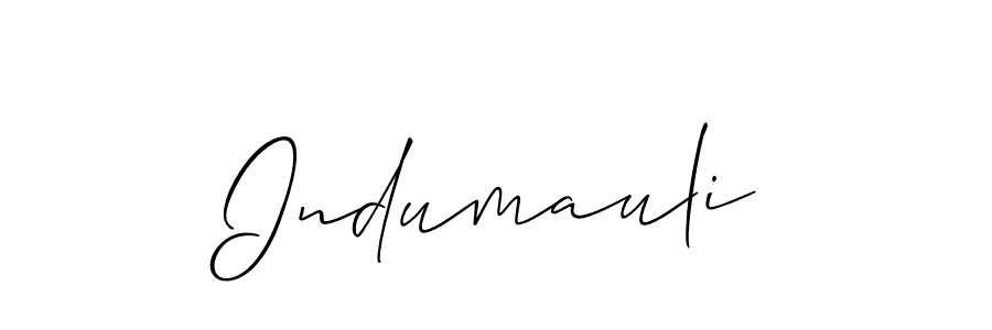 How to make Indumauli signature? Allison_Script is a professional autograph style. Create handwritten signature for Indumauli name. Indumauli signature style 2 images and pictures png