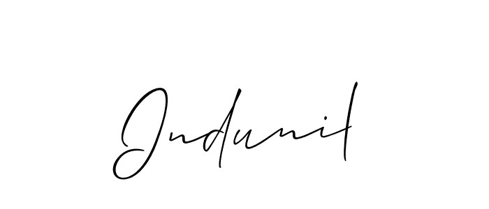 if you are searching for the best signature style for your name Indunil. so please give up your signature search. here we have designed multiple signature styles  using Allison_Script. Indunil signature style 2 images and pictures png