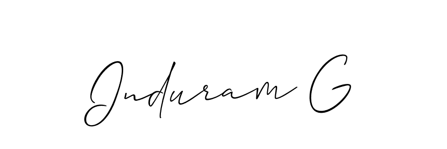 Similarly Allison_Script is the best handwritten signature design. Signature creator online .You can use it as an online autograph creator for name Induram G. Induram G signature style 2 images and pictures png