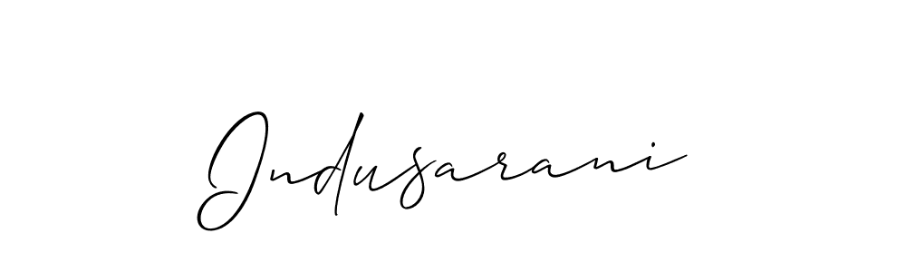 Create a beautiful signature design for name Indusarani. With this signature (Allison_Script) fonts, you can make a handwritten signature for free. Indusarani signature style 2 images and pictures png