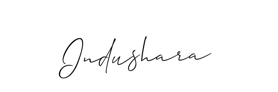 Allison_Script is a professional signature style that is perfect for those who want to add a touch of class to their signature. It is also a great choice for those who want to make their signature more unique. Get Indushara name to fancy signature for free. Indushara signature style 2 images and pictures png