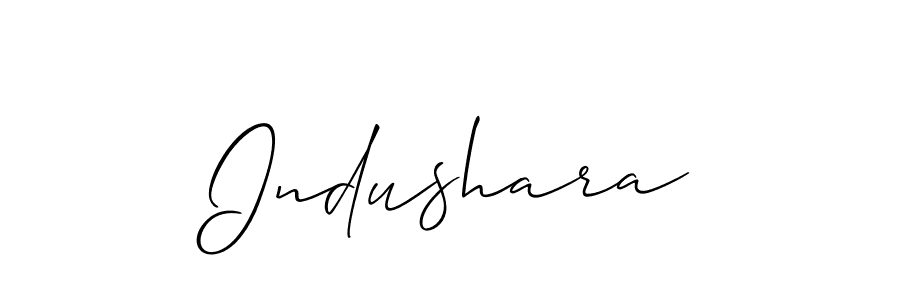 How to make Indushara signature? Allison_Script is a professional autograph style. Create handwritten signature for Indushara name. Indushara signature style 2 images and pictures png