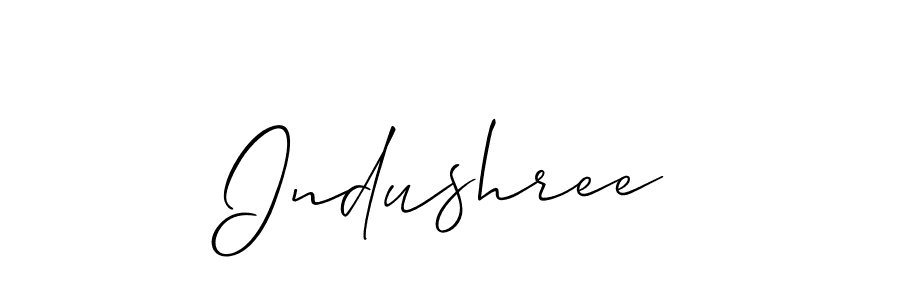 You should practise on your own different ways (Allison_Script) to write your name (Indushree) in signature. don't let someone else do it for you. Indushree signature style 2 images and pictures png