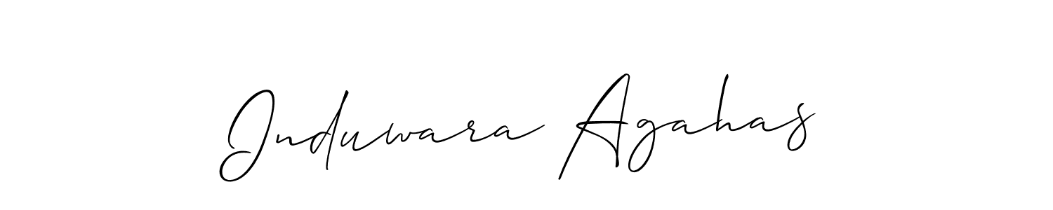 How to make Induwara Agahas name signature. Use Allison_Script style for creating short signs online. This is the latest handwritten sign. Induwara Agahas signature style 2 images and pictures png