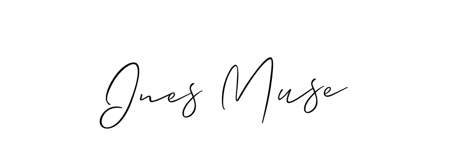 Ines Muse stylish signature style. Best Handwritten Sign (Allison_Script) for my name. Handwritten Signature Collection Ideas for my name Ines Muse. Ines Muse signature style 2 images and pictures png