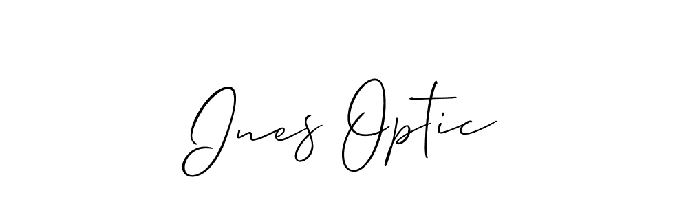 How to make Ines Optic name signature. Use Allison_Script style for creating short signs online. This is the latest handwritten sign. Ines Optic signature style 2 images and pictures png