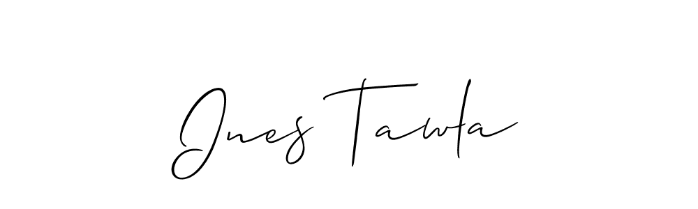 Create a beautiful signature design for name Ines Tawla. With this signature (Allison_Script) fonts, you can make a handwritten signature for free. Ines Tawla signature style 2 images and pictures png