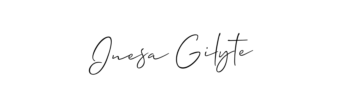Similarly Allison_Script is the best handwritten signature design. Signature creator online .You can use it as an online autograph creator for name Inesa Gilyte. Inesa Gilyte signature style 2 images and pictures png