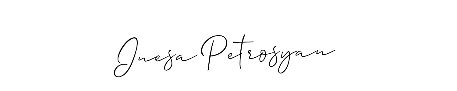 Also You can easily find your signature by using the search form. We will create Inesa Petrosyan name handwritten signature images for you free of cost using Allison_Script sign style. Inesa Petrosyan signature style 2 images and pictures png