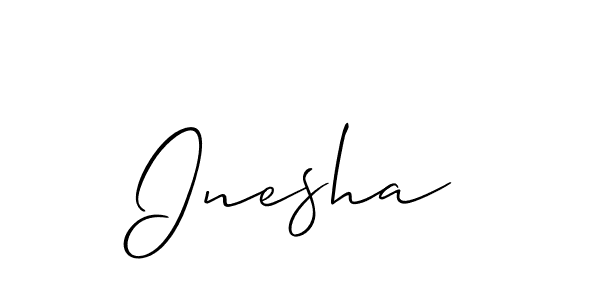 Allison_Script is a professional signature style that is perfect for those who want to add a touch of class to their signature. It is also a great choice for those who want to make their signature more unique. Get Inesha name to fancy signature for free. Inesha signature style 2 images and pictures png