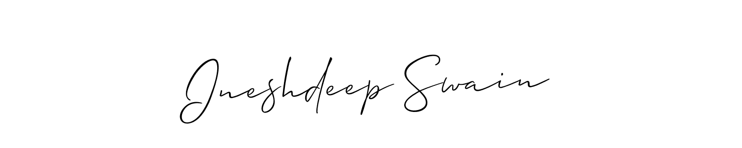 Create a beautiful signature design for name Ineshdeep Swain. With this signature (Allison_Script) fonts, you can make a handwritten signature for free. Ineshdeep Swain signature style 2 images and pictures png