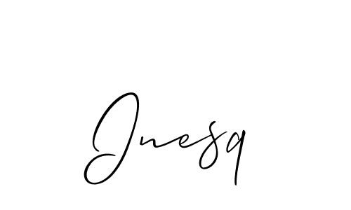 How to Draw Inesq signature style? Allison_Script is a latest design signature styles for name Inesq. Inesq signature style 2 images and pictures png