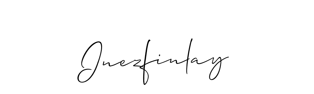 How to make Inezfinlay name signature. Use Allison_Script style for creating short signs online. This is the latest handwritten sign. Inezfinlay signature style 2 images and pictures png