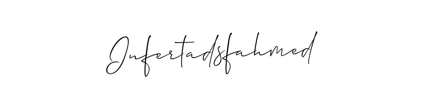 Create a beautiful signature design for name Infertadsfahmed. With this signature (Allison_Script) fonts, you can make a handwritten signature for free. Infertadsfahmed signature style 2 images and pictures png