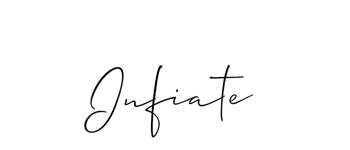 Use a signature maker to create a handwritten signature online. With this signature software, you can design (Allison_Script) your own signature for name Infiate. Infiate signature style 2 images and pictures png