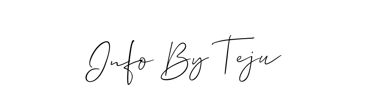 Similarly Allison_Script is the best handwritten signature design. Signature creator online .You can use it as an online autograph creator for name Info By Teju. Info By Teju signature style 2 images and pictures png