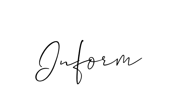 How to make Inform signature? Allison_Script is a professional autograph style. Create handwritten signature for Inform name. Inform signature style 2 images and pictures png