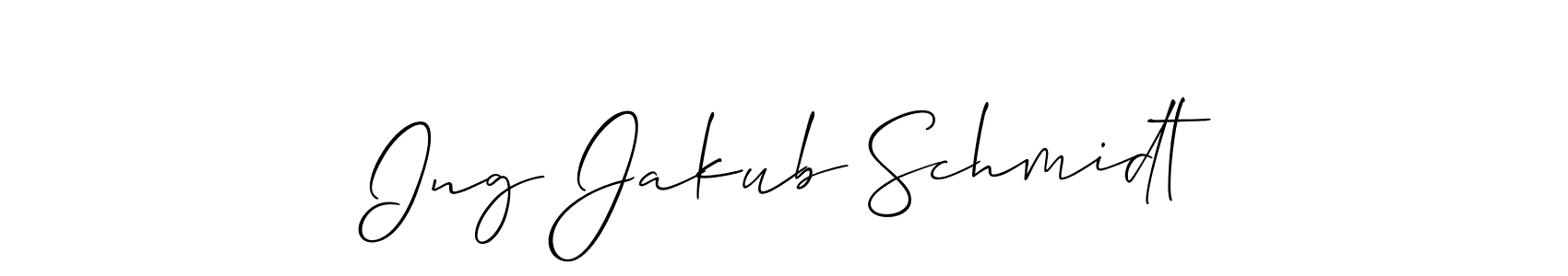 Use a signature maker to create a handwritten signature online. With this signature software, you can design (Allison_Script) your own signature for name Ing Jakub Schmidt. Ing Jakub Schmidt signature style 2 images and pictures png