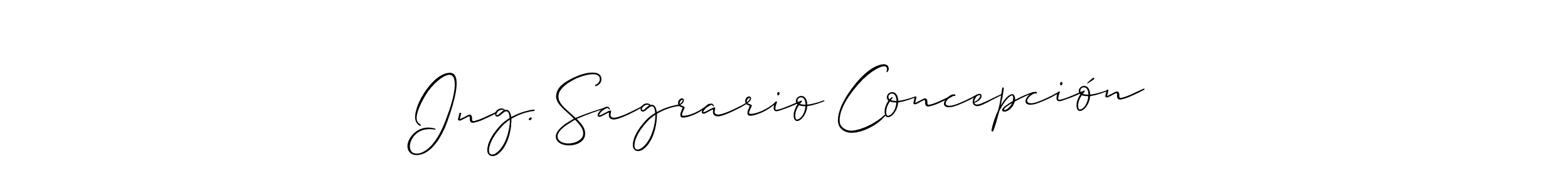 Create a beautiful signature design for name Ing. Sagrario Concepción. With this signature (Allison_Script) fonts, you can make a handwritten signature for free. Ing. Sagrario Concepción signature style 2 images and pictures png
