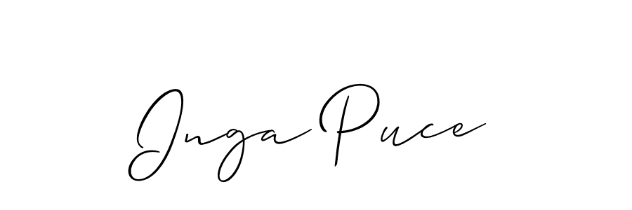 See photos of Inga Puce official signature by Spectra . Check more albums & portfolios. Read reviews & check more about Allison_Script font. Inga Puce signature style 2 images and pictures png