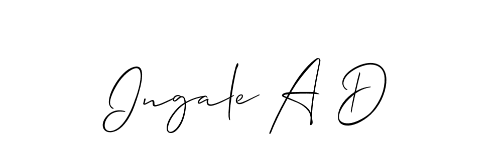 Also You can easily find your signature by using the search form. We will create Ingale A D name handwritten signature images for you free of cost using Allison_Script sign style. Ingale A D signature style 2 images and pictures png