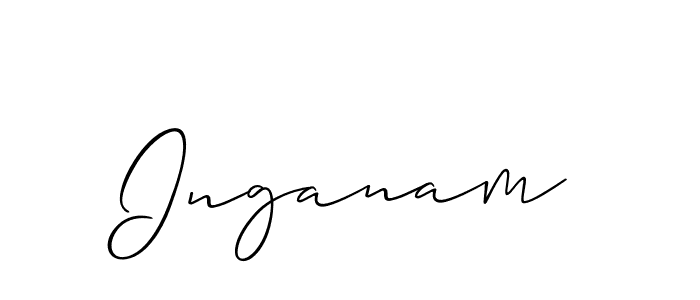 It looks lik you need a new signature style for name Inganam. Design unique handwritten (Allison_Script) signature with our free signature maker in just a few clicks. Inganam signature style 2 images and pictures png