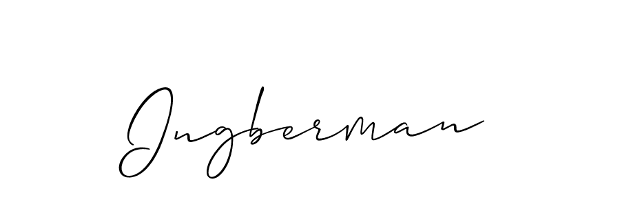 Use a signature maker to create a handwritten signature online. With this signature software, you can design (Allison_Script) your own signature for name Ingberman. Ingberman signature style 2 images and pictures png