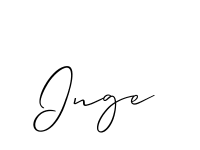 Allison_Script is a professional signature style that is perfect for those who want to add a touch of class to their signature. It is also a great choice for those who want to make their signature more unique. Get Inge name to fancy signature for free. Inge signature style 2 images and pictures png