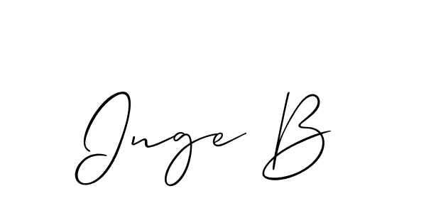 Inge B stylish signature style. Best Handwritten Sign (Allison_Script) for my name. Handwritten Signature Collection Ideas for my name Inge B. Inge B signature style 2 images and pictures png