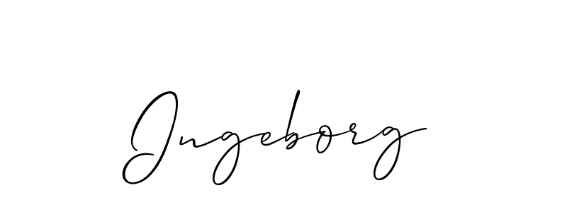 Allison_Script is a professional signature style that is perfect for those who want to add a touch of class to their signature. It is also a great choice for those who want to make their signature more unique. Get Ingeborg name to fancy signature for free. Ingeborg signature style 2 images and pictures png