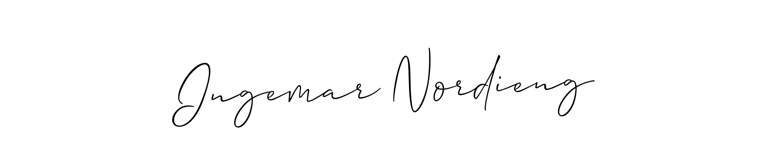 Allison_Script is a professional signature style that is perfect for those who want to add a touch of class to their signature. It is also a great choice for those who want to make their signature more unique. Get Ingemar Nordieng name to fancy signature for free. Ingemar Nordieng signature style 2 images and pictures png