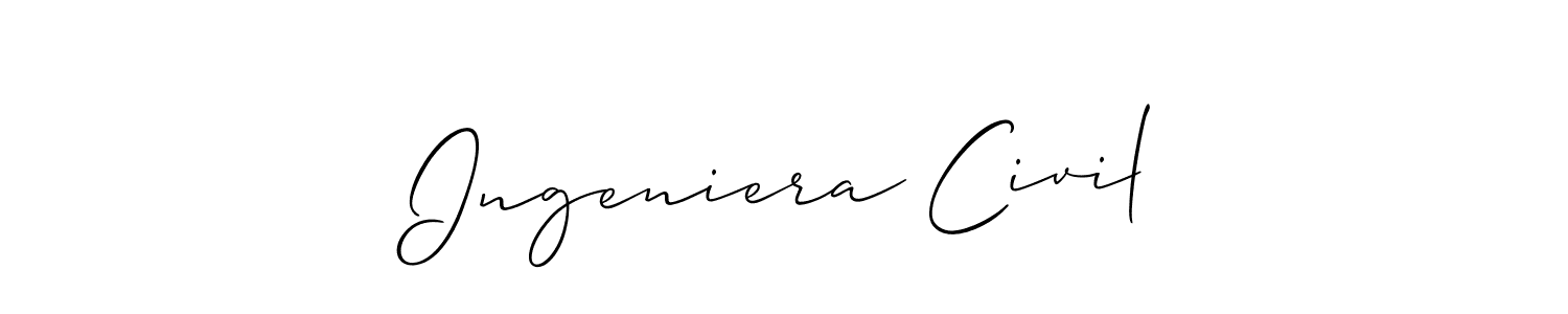 Create a beautiful signature design for name Ingeniera Civil. With this signature (Allison_Script) fonts, you can make a handwritten signature for free. Ingeniera Civil signature style 2 images and pictures png