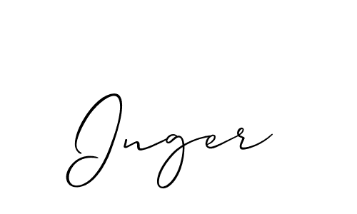 if you are searching for the best signature style for your name Inger. so please give up your signature search. here we have designed multiple signature styles  using Allison_Script. Inger signature style 2 images and pictures png