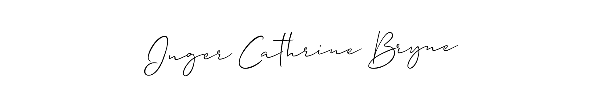 You should practise on your own different ways (Allison_Script) to write your name (Inger Cathrine Bryne) in signature. don't let someone else do it for you. Inger Cathrine Bryne signature style 2 images and pictures png