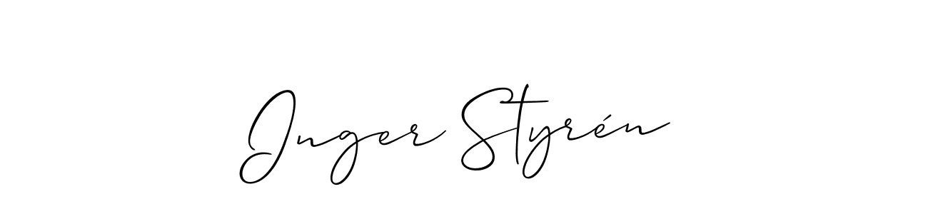 You can use this online signature creator to create a handwritten signature for the name Inger Styrén. This is the best online autograph maker. Inger Styrén signature style 2 images and pictures png