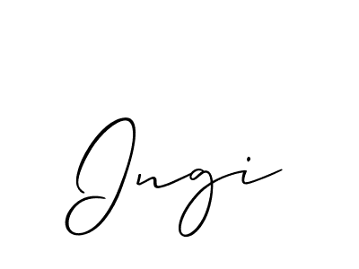 The best way (Allison_Script) to make a short signature is to pick only two or three words in your name. The name Ingi include a total of six letters. For converting this name. Ingi signature style 2 images and pictures png
