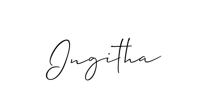 Make a beautiful signature design for name Ingitha. With this signature (Allison_Script) style, you can create a handwritten signature for free. Ingitha signature style 2 images and pictures png