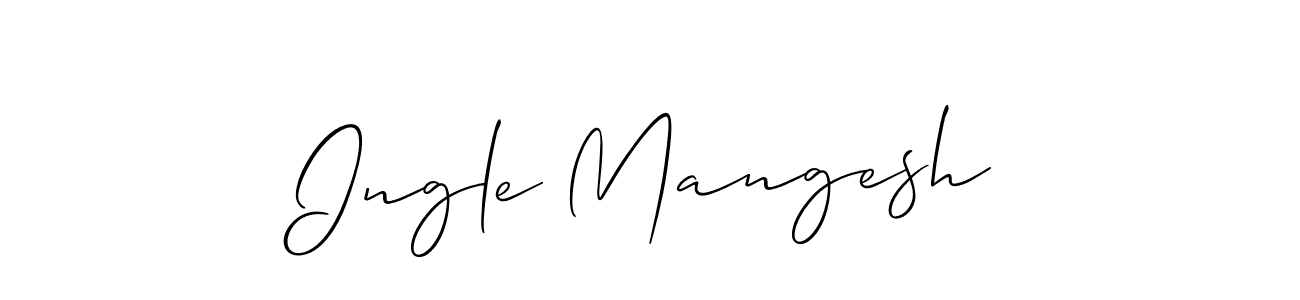 This is the best signature style for the Ingle Mangesh name. Also you like these signature font (Allison_Script). Mix name signature. Ingle Mangesh signature style 2 images and pictures png