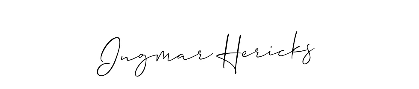 Also we have Ingmar Hericks name is the best signature style. Create professional handwritten signature collection using Allison_Script autograph style. Ingmar Hericks signature style 2 images and pictures png