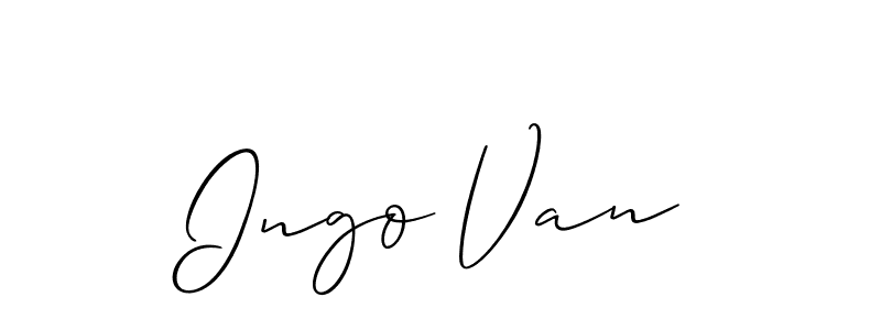 Make a beautiful signature design for name Ingo Van. With this signature (Allison_Script) style, you can create a handwritten signature for free. Ingo Van signature style 2 images and pictures png